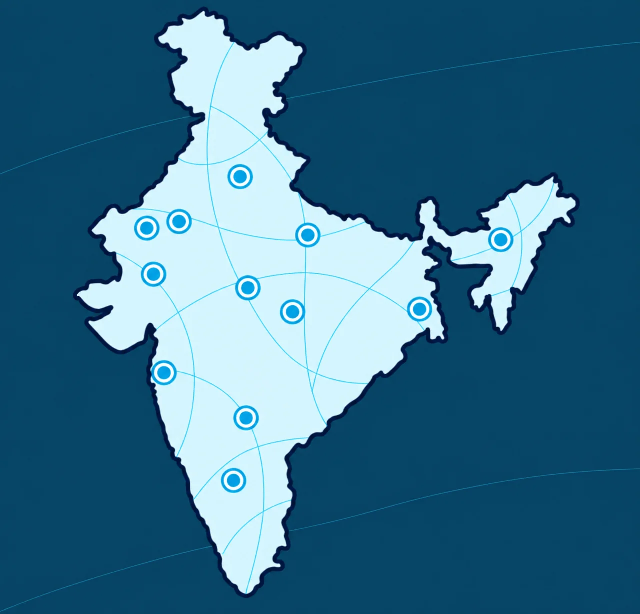 India map showing ITPF strategic presence across the country